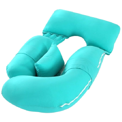 MO'CUDDLES DOUBLE COMFORT 6IN1 MULTI-FUNCTIONAL PREGNANCY AND BODY PILLOW-LIGHT BLUE